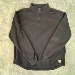 Carhartt Relaxed Fit Sweatshirt Pullover Men’s Size Large Black 1/4 Zip Workwear